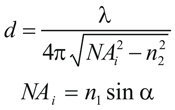 figure-protocol-1 Optical resolution equation with numerical aperture NA in microscopy formula diagram.