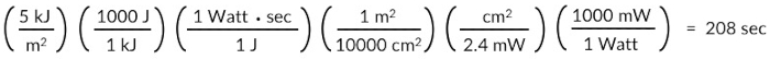 figure-protocol-1 Energy conversion calculation, formula multiplication to find time in seconds, unit conversion steps.