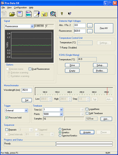 figure-protocol-4 Fluorescence spectroscopy software interface, data analysis setup, optical measurement configuration.
