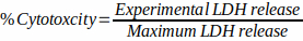 figure-protocol-1 Cytotoxicity formula: %Cytotoxicity=Experimental LDH release/Maximum LDH release, equation.