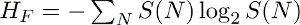 Shannon entropy formula, equation for information theory, ΣN S(N) log2 S(N).