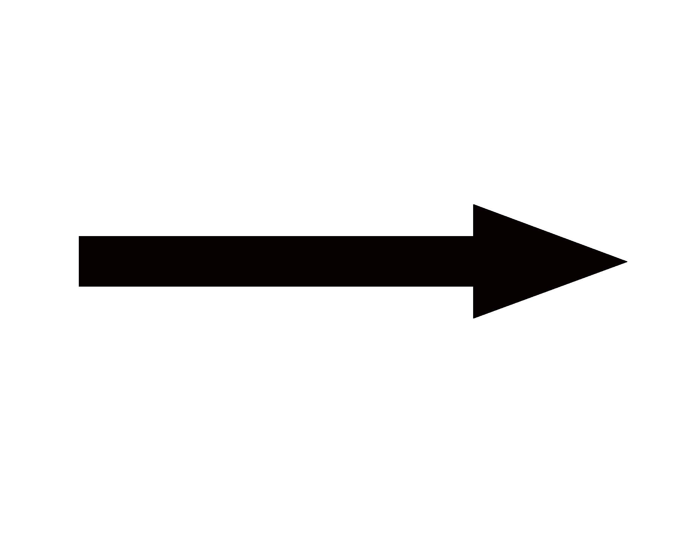 Arrow symbol indicating direction or process flow in a diagram or chart, used in scientific education.