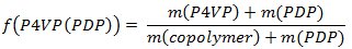 figure-protocol-1 Polymer composition equation, f(P4VP(PDP)) ratio, calculation of polymer mass fractions.