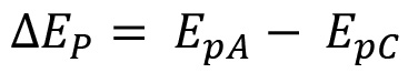 figure-results-5 Static equilibrium equation ΔEP=EpA-EpC; formula diagram for educational purposes.