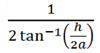 Complex trigonometric formula for angle calculation; equation analysis and educational use.