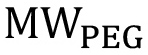 Molecular weight (MW) and polyethylene glycol (PEG) concept; chemical notation; educational symbol.