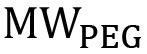 Mathematical notation "MW" and subscript "PEG" symbolizing molecular weight in polymer science.