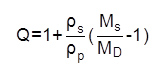 Q-factor equation in static equilibrium context, formula involving density and mass ratios
