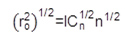 n-fold coordination formula (r₀²)^1/2=|lCₙ^1/2n^1/2|, structural chemistry equation.