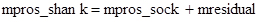 Equation of mpros_shank, mpros_sock, and mresidual variables in biomechanical model.