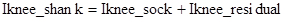 Knee joint load equation: Iknee_shank = Iknee_sock + Iknee_residual; biomechanics analysis.