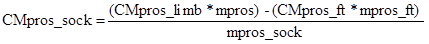 CMpros equation; static equilibrium formula. Diagram for biomechanics research analysis.