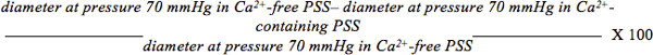Static equilibrium formula, arterial diameter change analysis, ratio calculation, equation, research data.