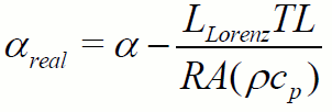 Thermoelectric effect formula; αreal calculation equation; scientific research diagram.