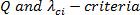 Q parameter and λ<sub>ci</sub> criteria equation; static equilibrium analysis.