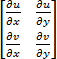 Partial derivatives matrix; equations; mathematical concept; tensor calculus; Jacobian matrix.
