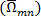 Ωmn symbol, mathematical notation, used in equations or scientific analysis.