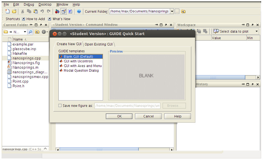 GUI development interface with file explorer and code editor in software application window.