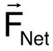 Net force vector symbol, static equilibrium equation, physics concept.