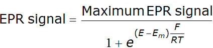EPR signal equation showing signal relationship; formula for spectroscopy analysis.