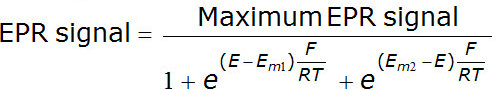 EPR signal equation; formula for electron paramagnetic resonance, maximum signal calculation.