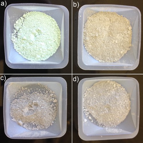 figure-results-1 粉末分析,托盘中的四个样品,材料性能比较实验,实验室研究。