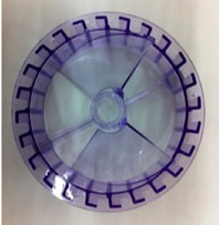 Centrifuge rotor diagram for sample separation process; used in density gradient centrifugation.