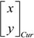 Matrix notation diagram showing vector components for physics calculations.