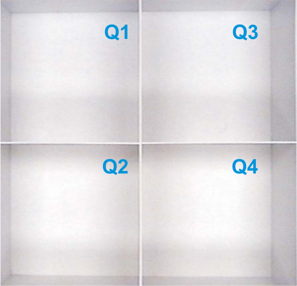 figure-results-2 Quadrant layout with labeled sections Q1 to Q4, diagram used for data comparison or system analysis.