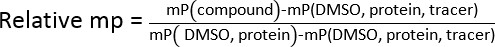 Relative mp formula for protein interaction; mathematical representation in scientific research.