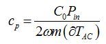 figure-protocol-2 Specific heat capacity formula, \( c_p = \frac{C_0 P_{\text{in}}}{2 \omega m (\partial T_{AC})} \).