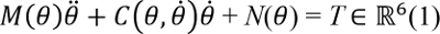 Dynamic system equation; M(θ)θ ̈+C(θ,θ ̇)θ ̇+N(θ)=T; mathematical formula; engineering analysis.