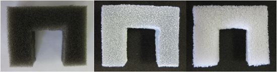 figure-results-2 Static equilibrium diagrams of porous structures showcasing density variations.