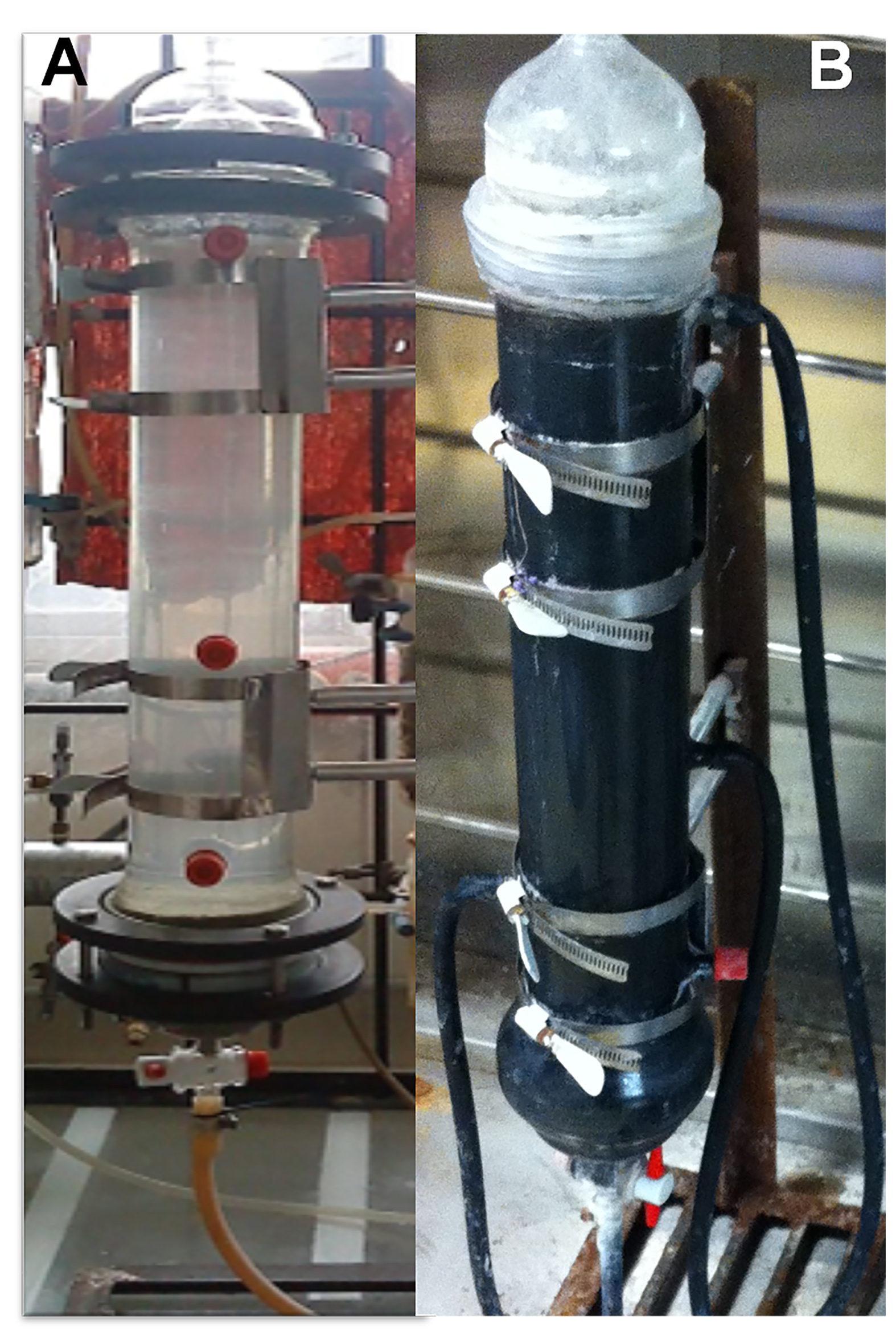 Chemical reaction setup in reactors; columns for catalytic processes; experimental comparison.