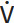 Volume flow rate symbol "V̇" with dot notation, commonly used in fluid dynamics equations.