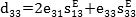 Piezoelectric coefficient formula: d₃₃=2e₃₁s₁₃＋e₃₃s₃₃; material property analysis.