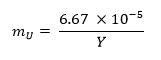 figure-protocol-1 Equation illustrating the calculation of mv in fluid dynamics, using 6.67x10^-5 divided by Y.
