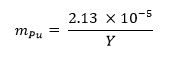 figure-protocol-5 Static equilibrium formula: m_pu = (2.13 × 10^-5) / Y; equation analysis.