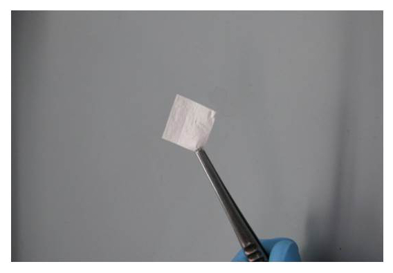 Nanoparticle filter paper in tweezer for purification. Experiment setup, material science study.