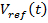 Vref(t) equation; reference voltage over time; formula in electrical engineering analysis.