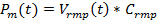 Mathematical equation PM(t) = Vrmp(t) * Crmp, static equilibrium calculation formula.