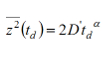 Diffusion equation: mean square displacement formula; relevant in particle diffusion study.