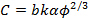 Equation shows fluid mechanics concept with formula: C = bkaφ^(2/3).