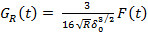 Formula for G_R(t) in scientific analysis; time-dependent equation for process modeling.