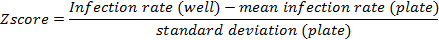 Z-score formula for infection rate analysis; statistical data processing method.