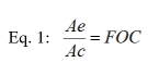 Focus optimization formula Ae/Ac=FOC, mathematical equation for process efficiency analysis.