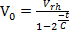 Static equilibrium equation, Vo=Vrh/(1-2C), formula for mechanical analysis.