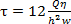 Shear stress formula: τ=12(Qη/h²w) equation in fluid dynamics diagram.