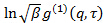 Natural logarithm equation: ln√(βg^(1)(q,τ)) for data analysis in spectroscopy studies.