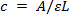 Beer-Lambert Law, concentration equation c=A/εL, used in spectroscopy analysis.